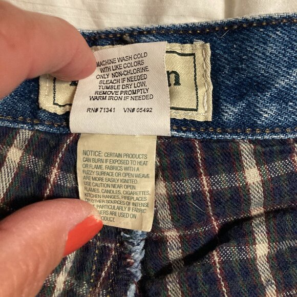 LL Bean Flannel Lined Jeans Mens Blue Natural Fit 100% Cotton Denim Cabin 37x30 - Picture 8 of 9